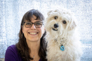 Jessica Hentoff and Circus Harmony mascot, Miss Maple